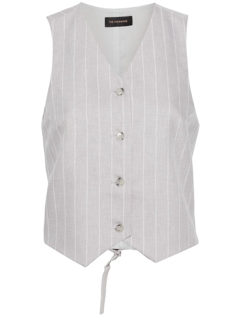 Grey Pinstriped Tailored Waistcoat