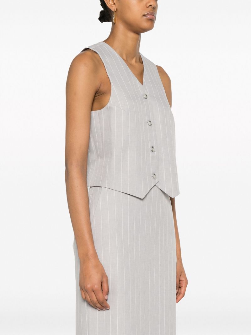 Grey Pinstriped Tailored Waistcoat
