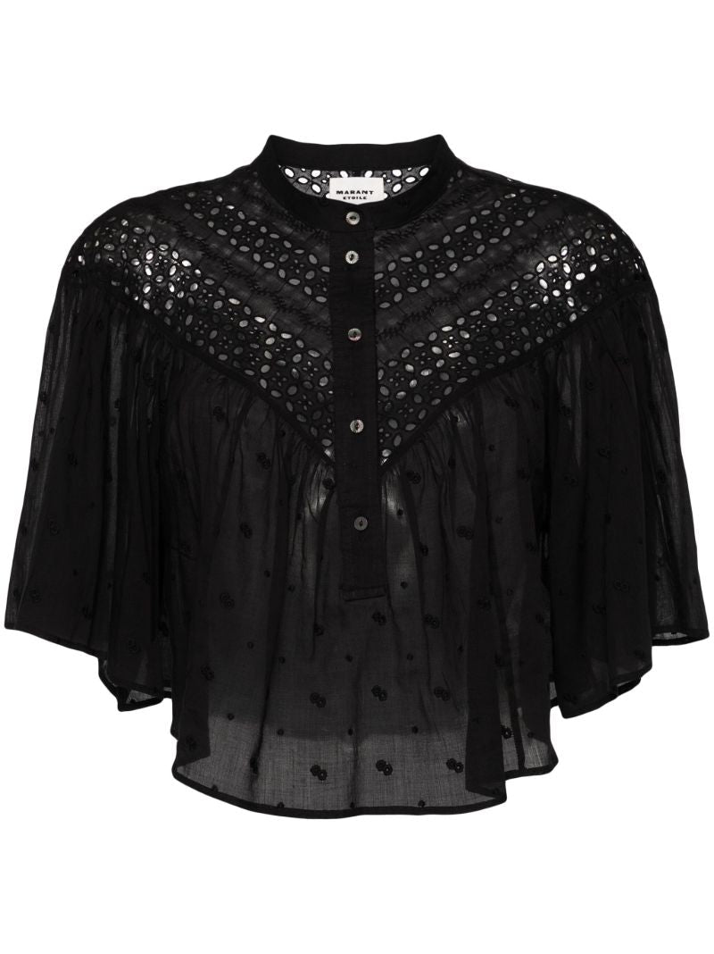 Black Safi Embroidered Cotton Blouse