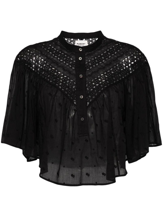 Black Safi Embroidered Cotton Blouse
