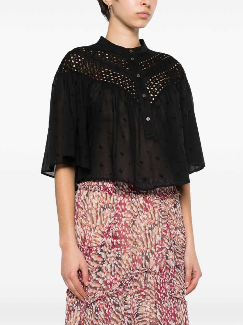 Black Safi Embroidered Cotton Blouse