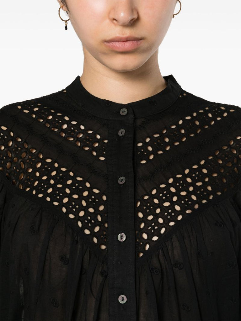 Black Safi Embroidered Cotton Blouse