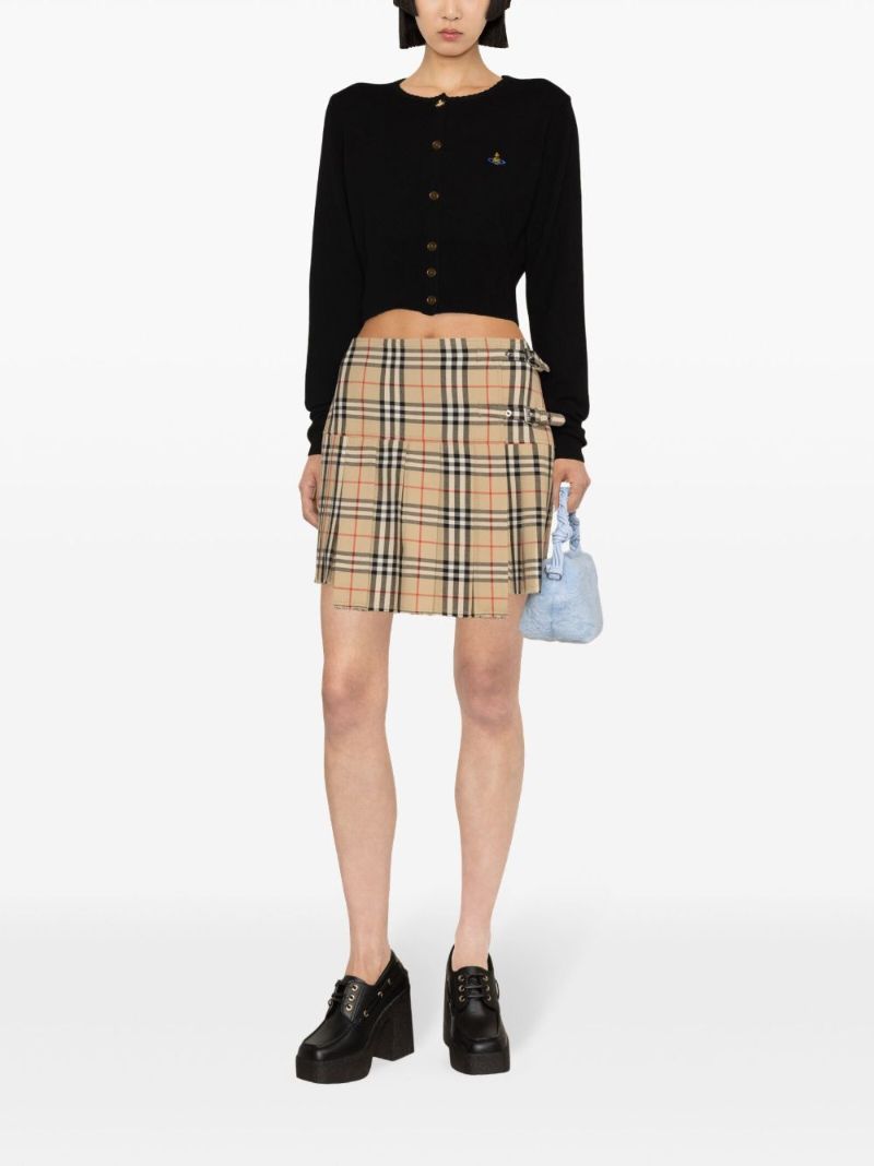 Black Bea Cropped Wool Cardigan
