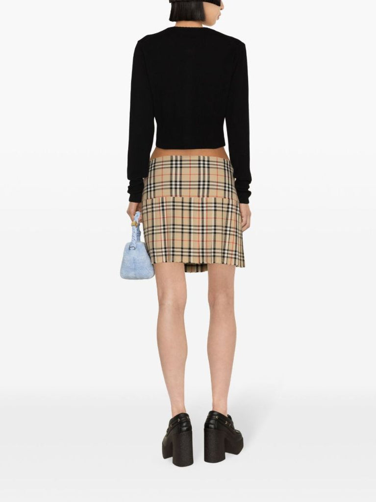 Black Bea Cropped Wool Cardigan
