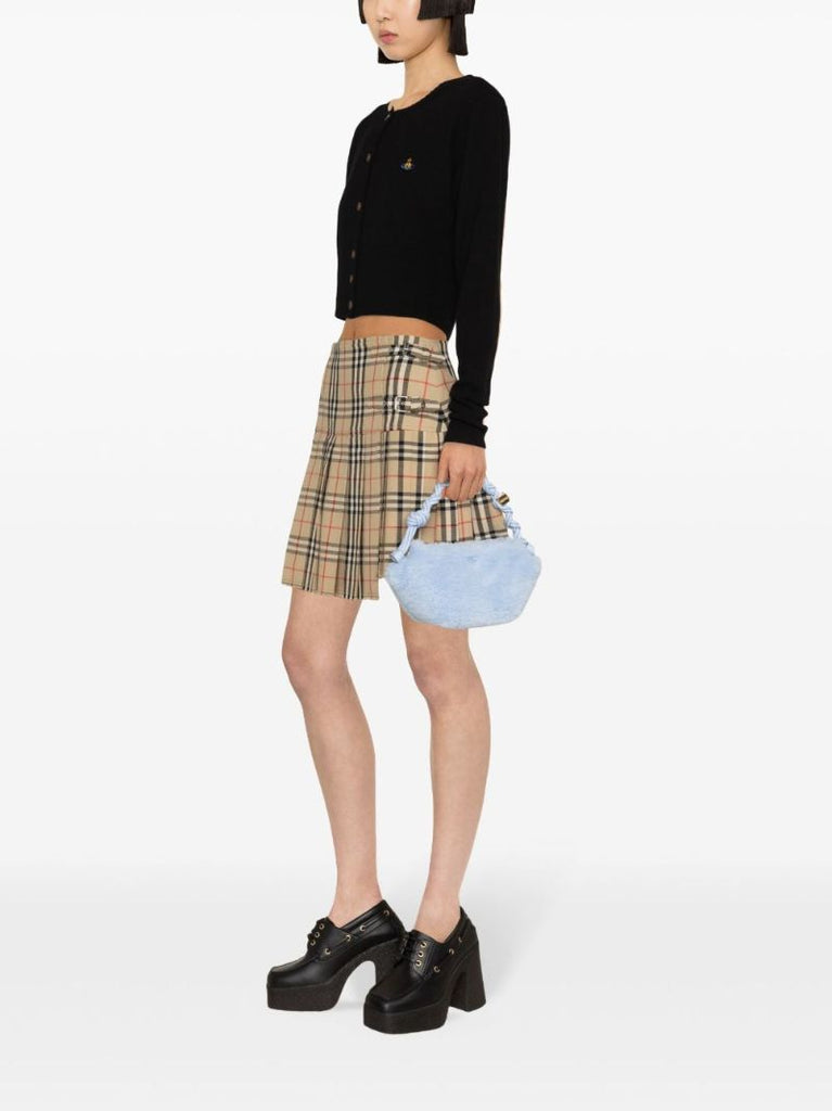 Black Bea Cropped Wool Cardigan