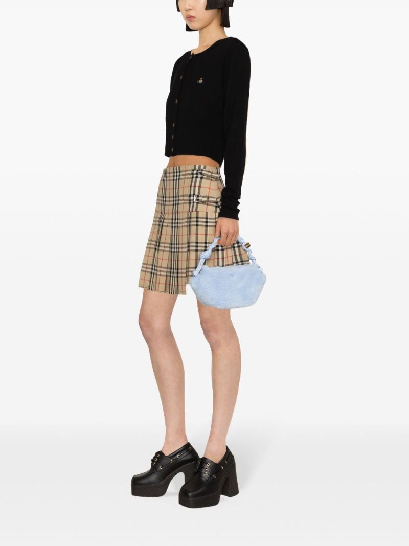 Black Bea Cropped Wool Cardigan