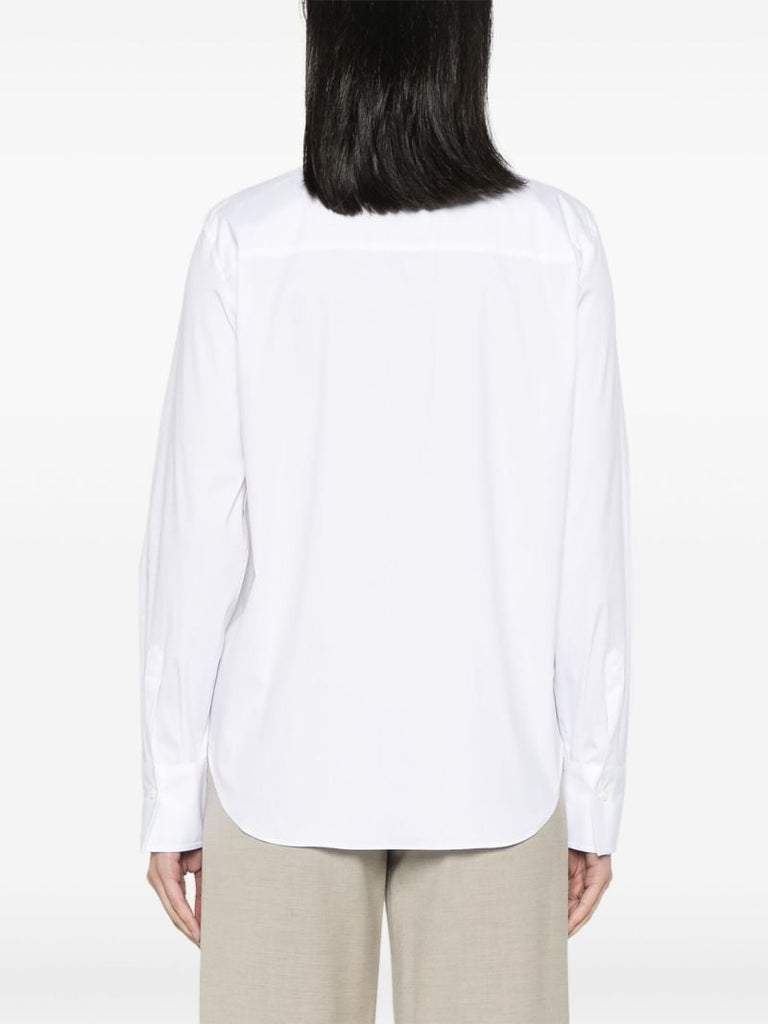 White Monili-embellished Poplin Shirt