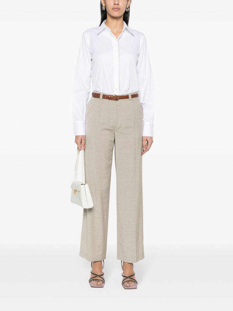White Monili-embellished Poplin Shirt