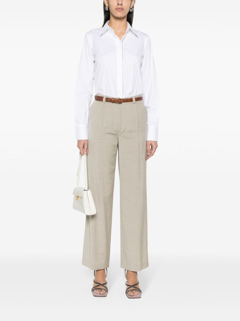 White Monili-embellished Poplin Shirt