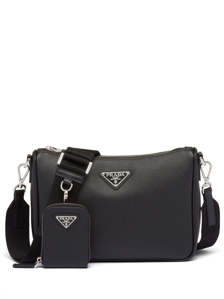Black Saffiano Leather Shoulder Bag