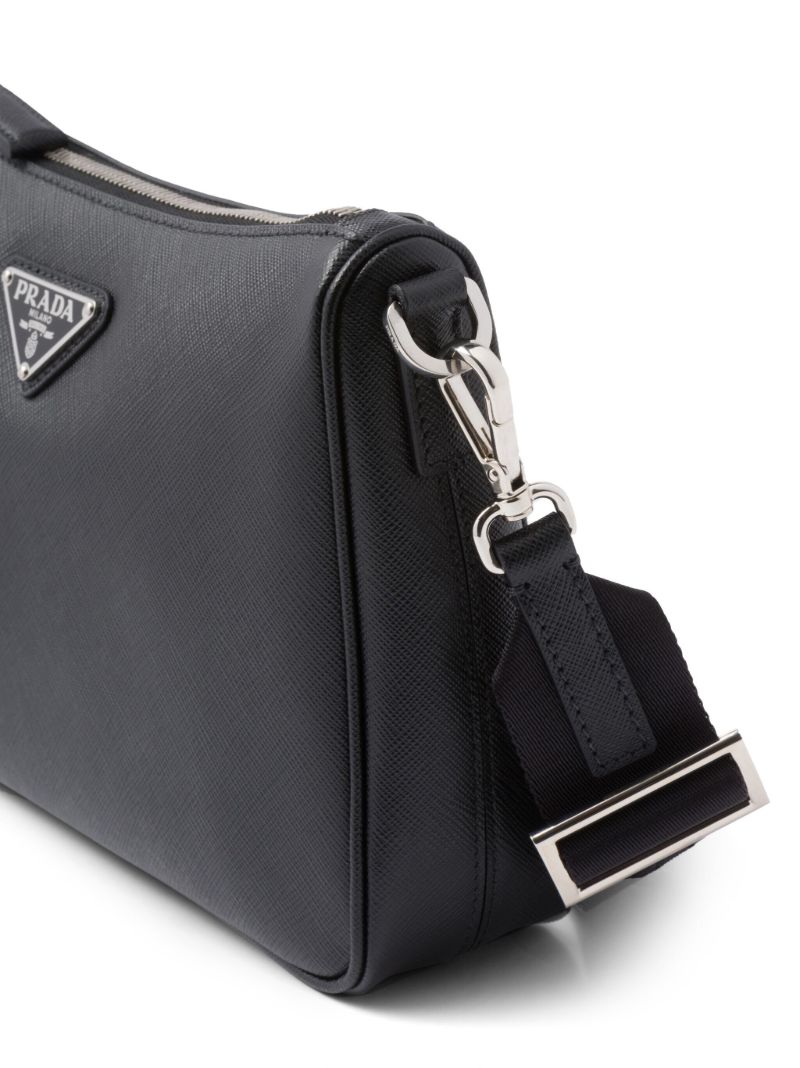 Black Saffiano Leather Shoulder Bag