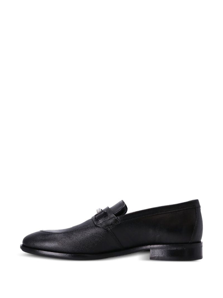 Black Leather Penny Loafers