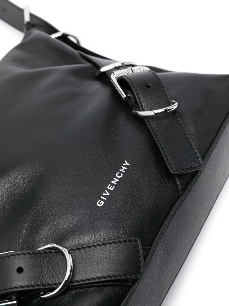 Black Voyou Leather Messenger Bag
