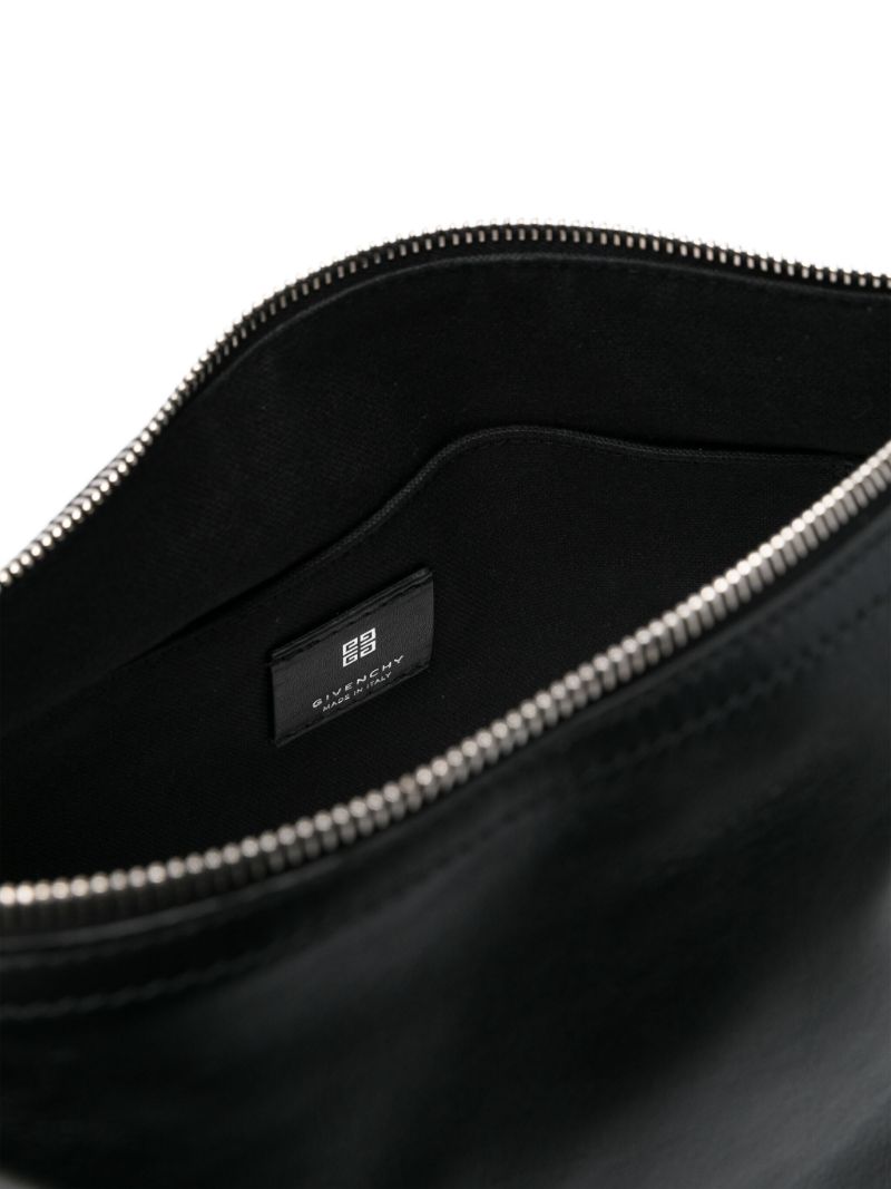 Black Voyou Leather Messenger Bag