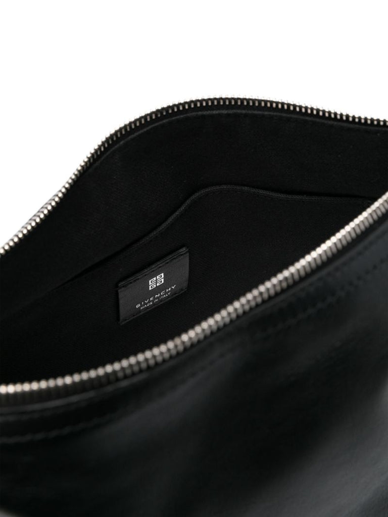 Black Voyou Leather Messenger Bag