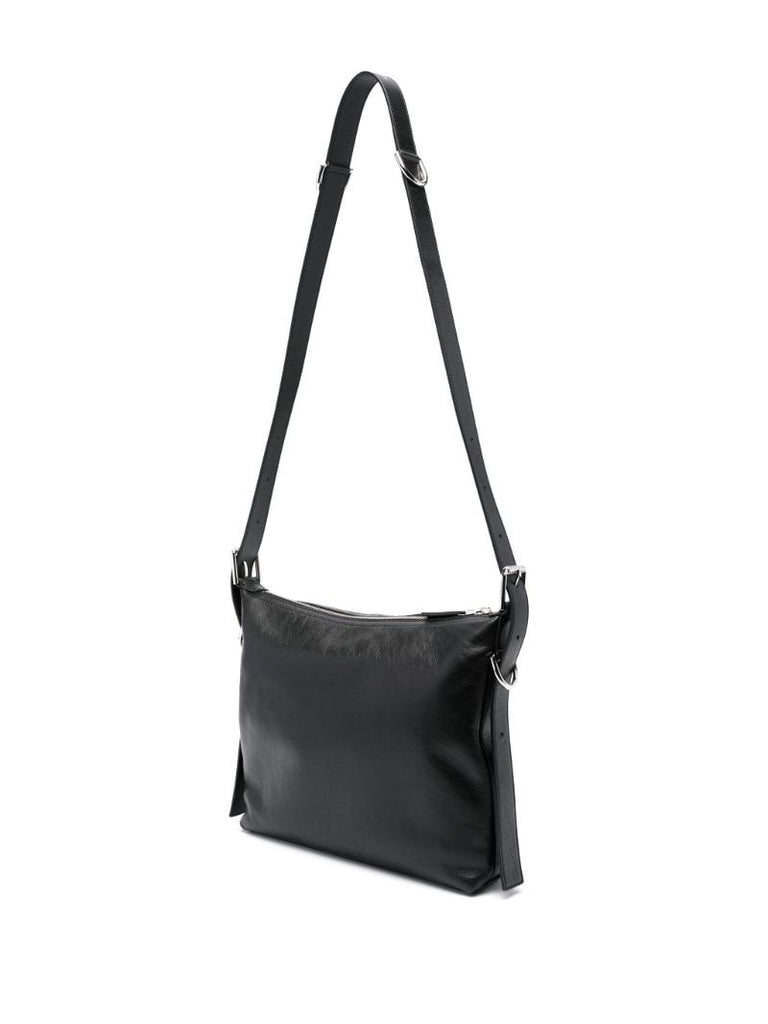 Black Voyou Leather Messenger Bag