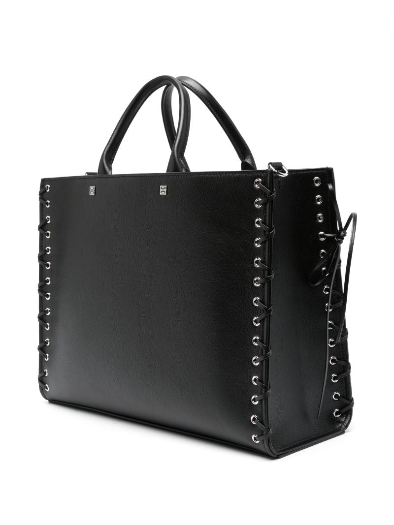 Black G-tote Medium Leather Tote Bag