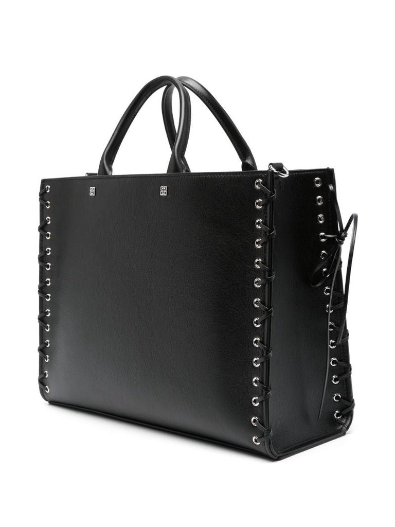 Black G-tote Medium Leather Tote Bag
