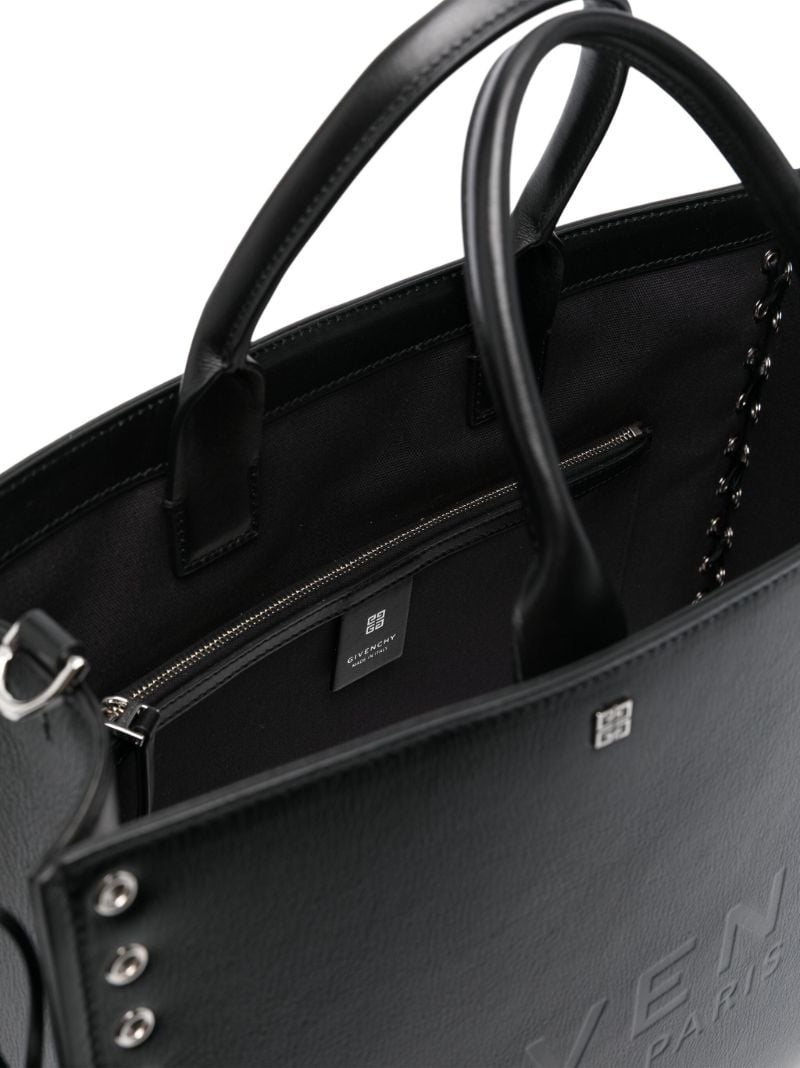 Black G-tote Medium Leather Tote Bag
