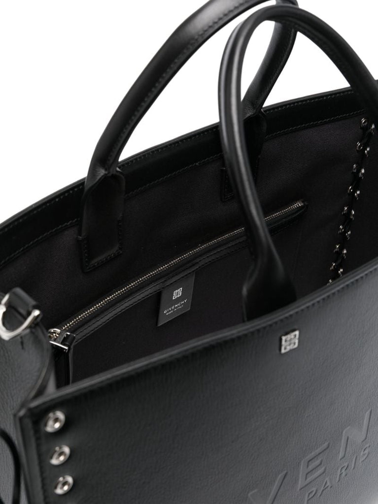 Black G-tote Medium Leather Tote Bag