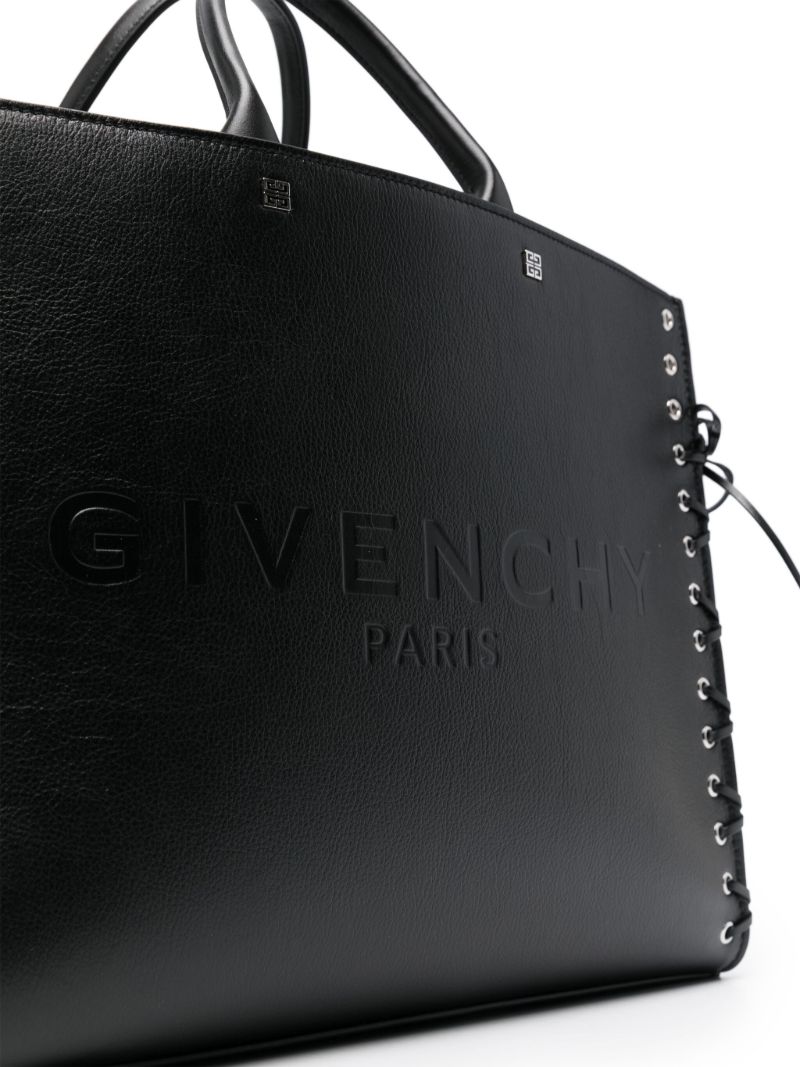 Black G-tote Medium Leather Tote Bag