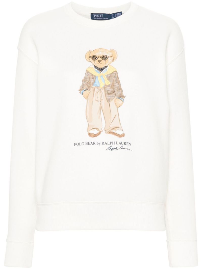 White Polo Bear Cotton Sweatshirt