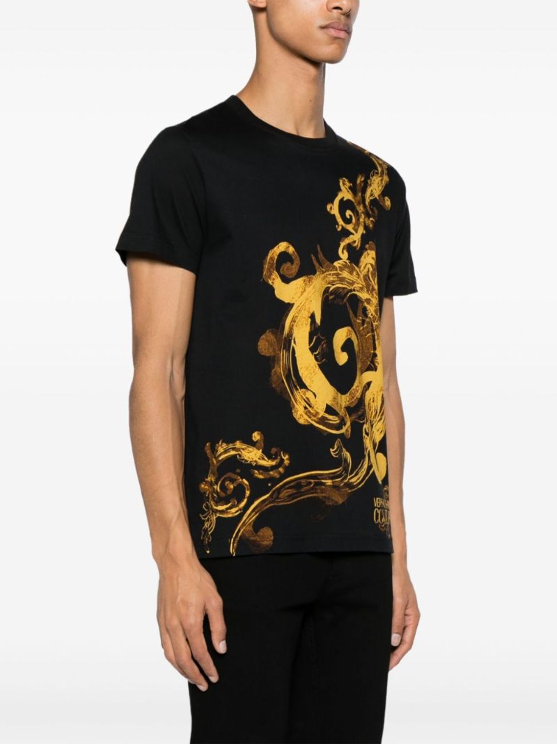 Black Watercolor Couture Printed T-shirt