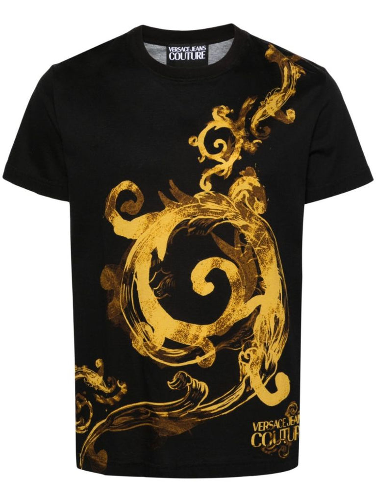 Black Watercolor Couture Printed T-shirt