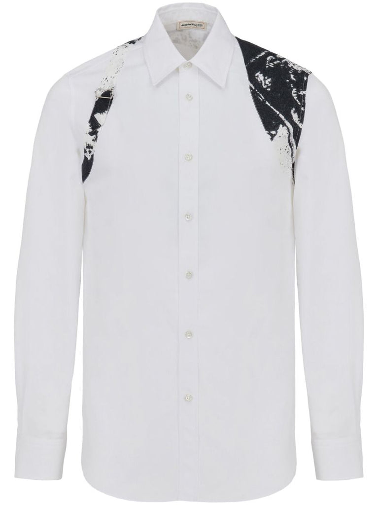 White Fold Harness Organic-cotton Shirt