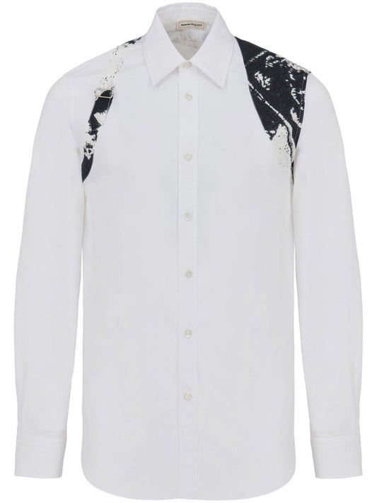 White Fold Harness Organic-cotton Shirt