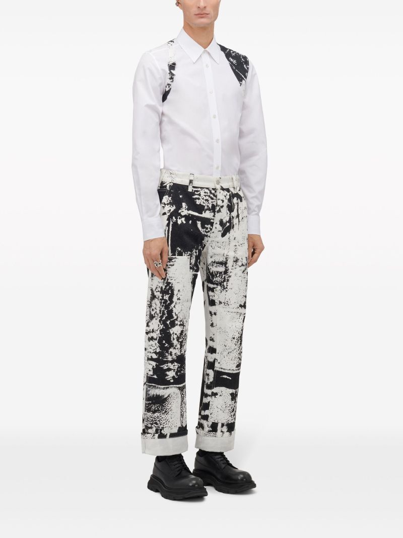 White Fold Harness Organic-cotton Shirt