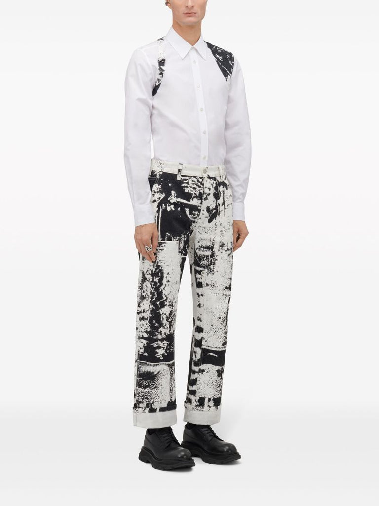 White Fold Harness Organic-cotton Shirt