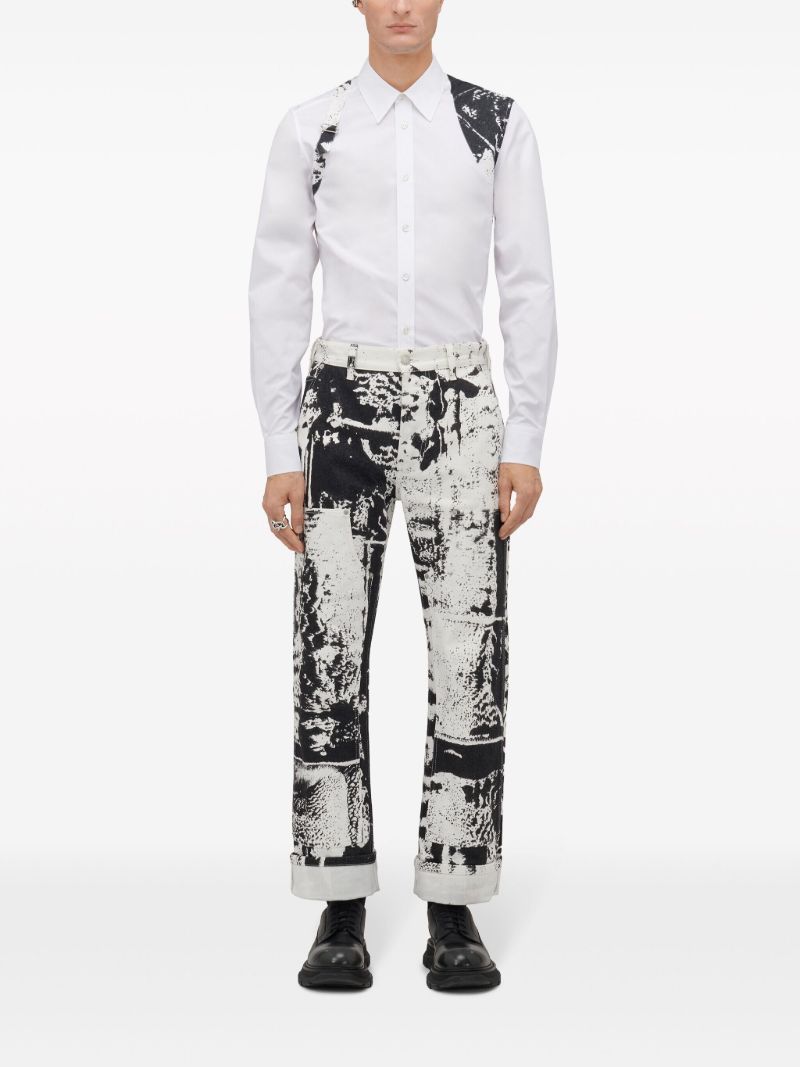 White Fold Harness Organic-cotton Shirt
