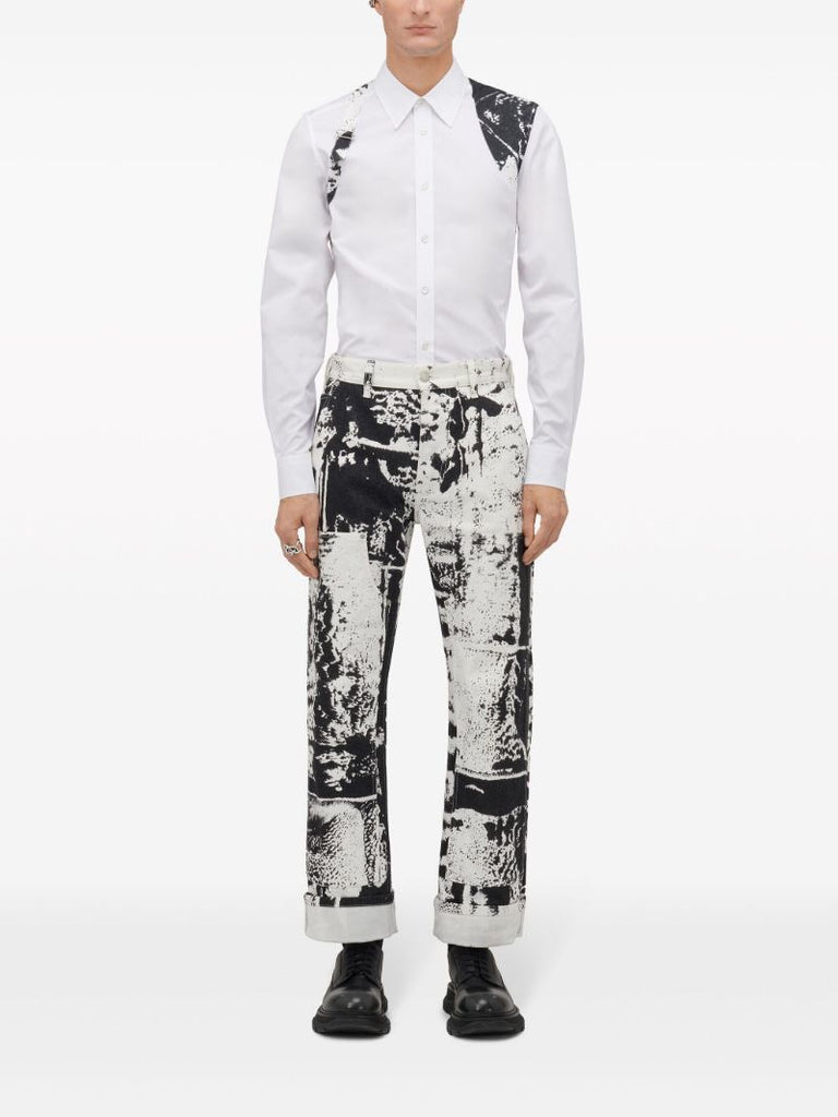 White Fold Harness Organic-cotton Shirt
