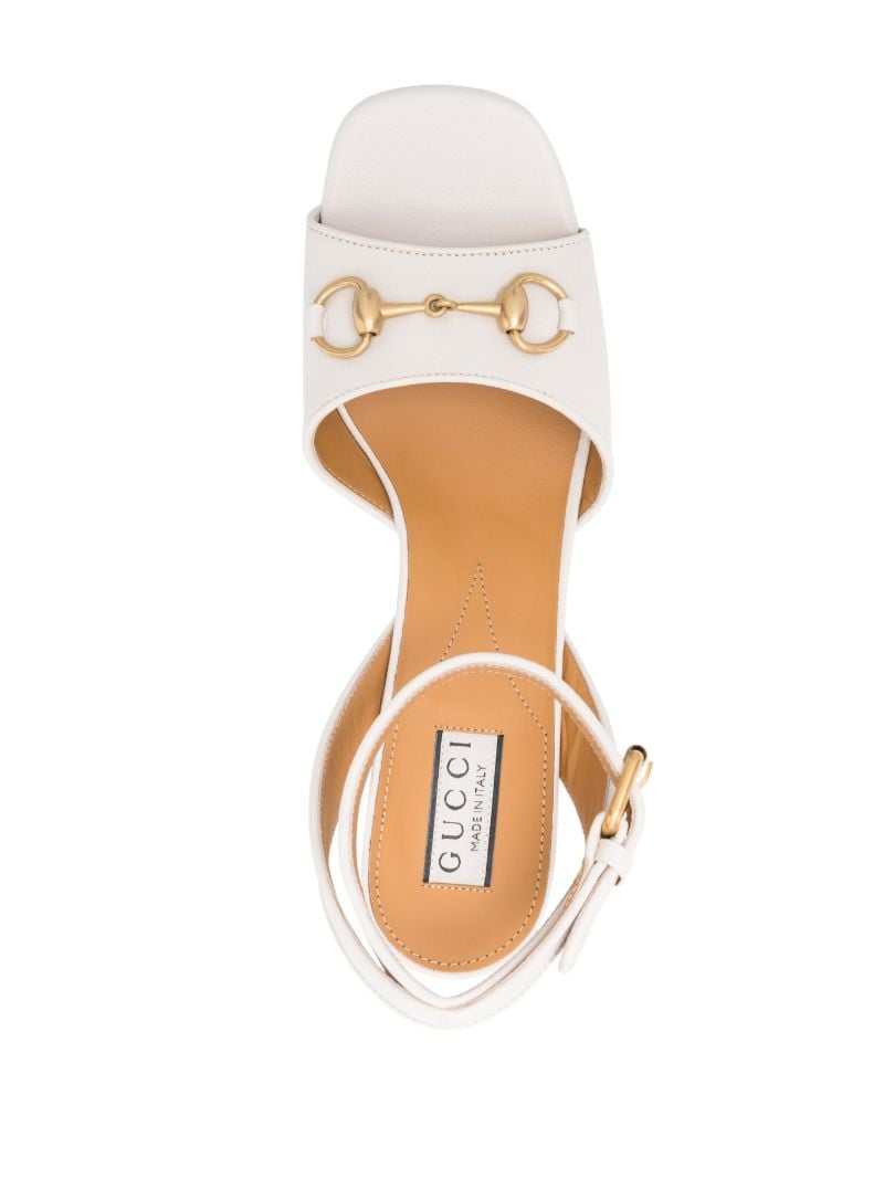 White Horsebit 100 Leather Sandals