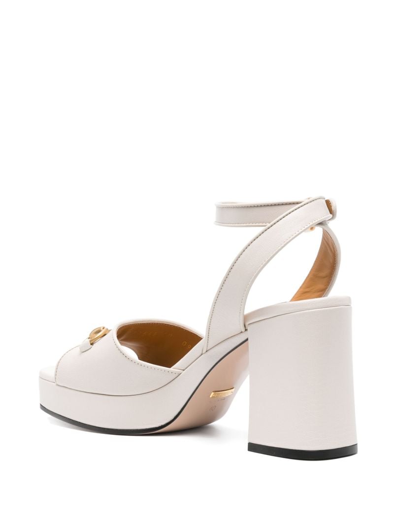 White Horsebit 100 Leather Sandals