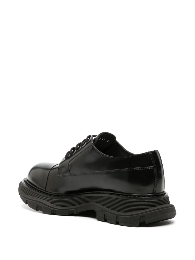 Black Tread Leather Derby Shoes