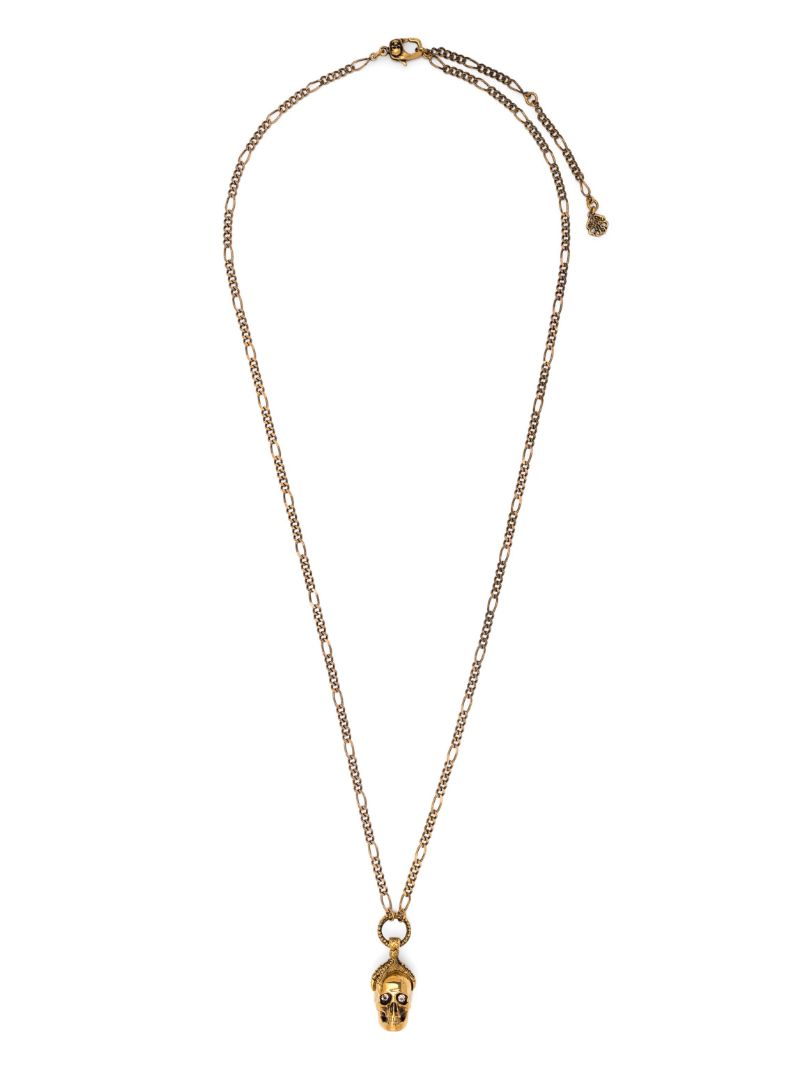 Gold-tone Victorian Skull Necklace