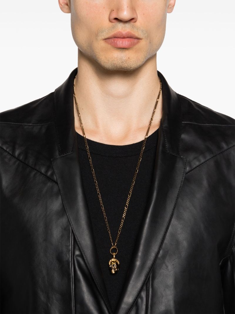 Gold-tone Victorian Skull Necklace