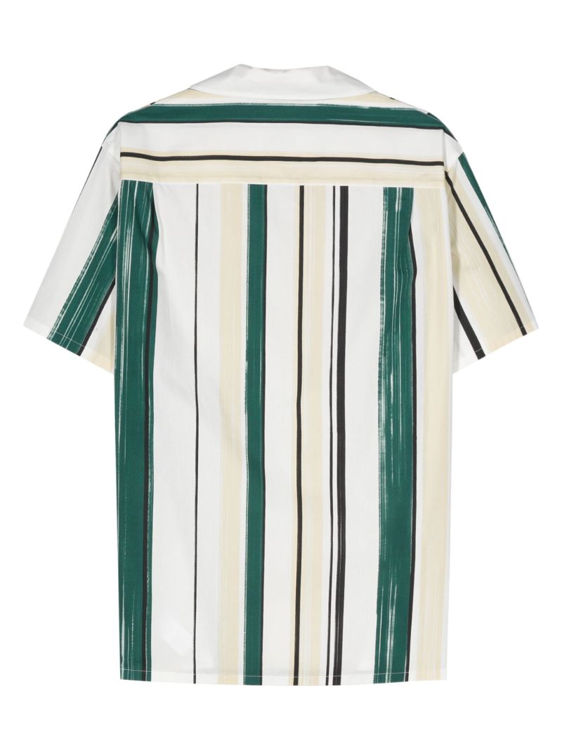 White Logo-embroidered Striped Shirt