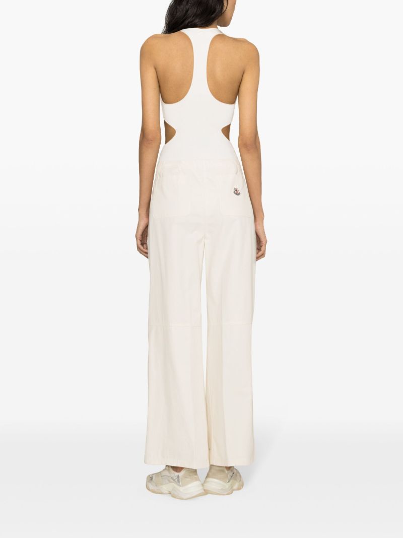 White Wide-leg Cotton Trousers