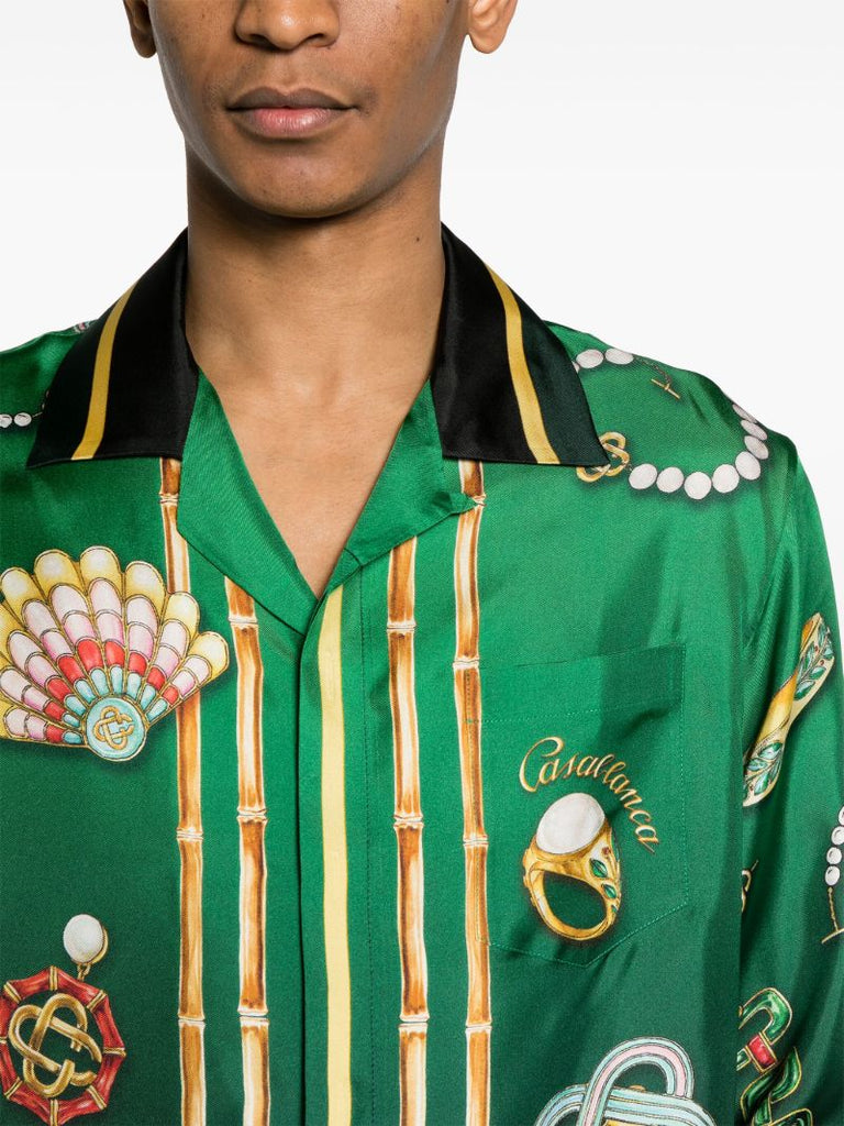 Green La Boite a Bijoux Silk Shirt