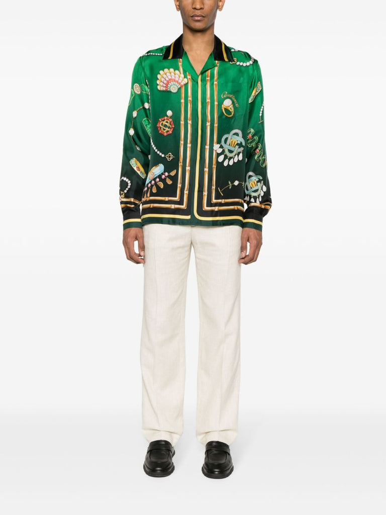 Green La Boite a Bijoux Silk Shirt