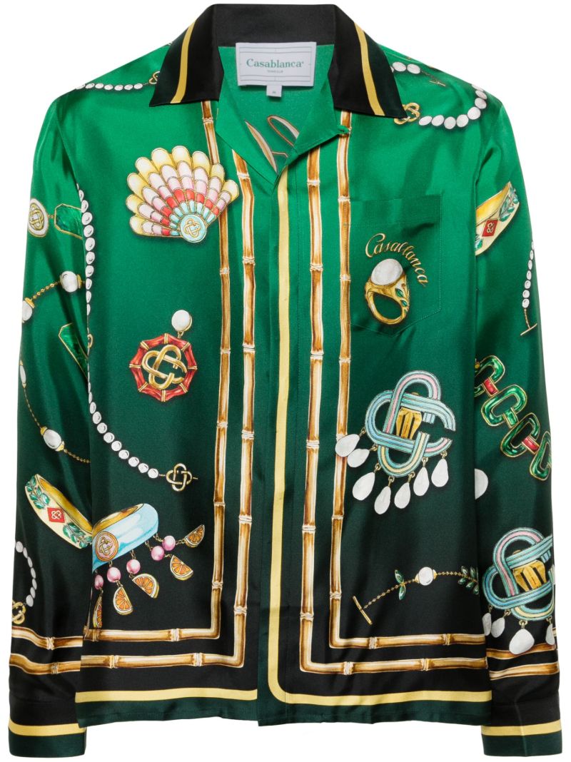 Green La Boite a Bijoux Silk Shirt
