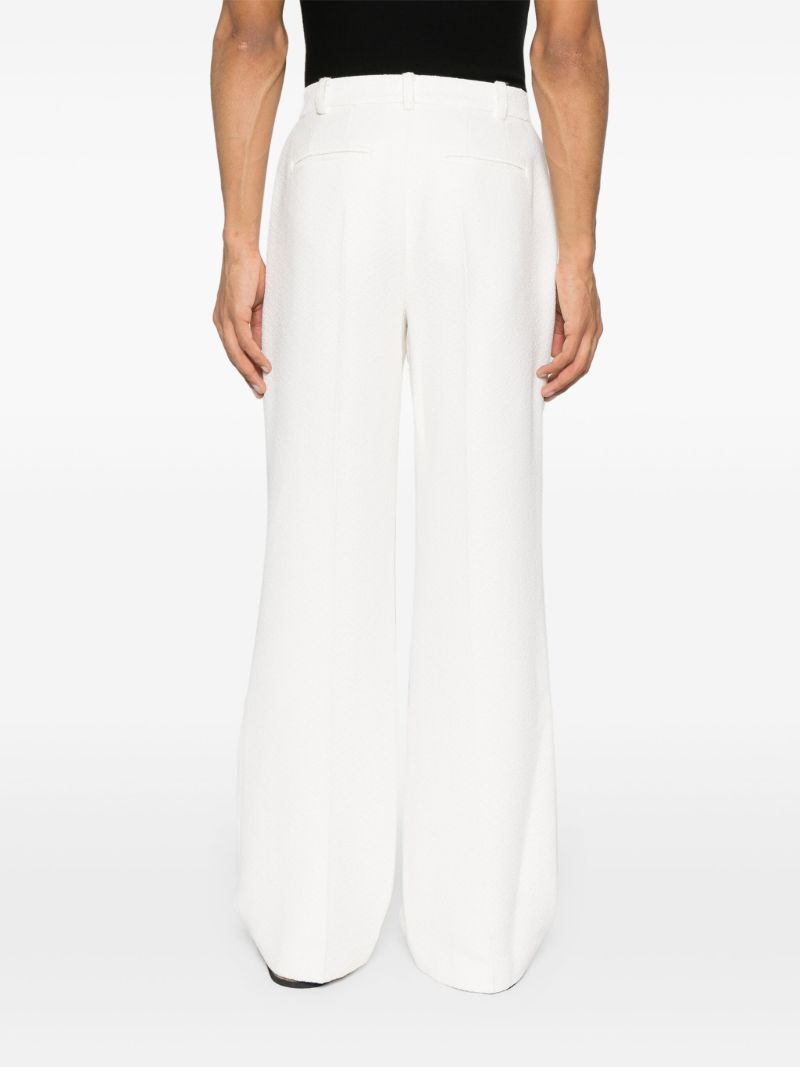 White Wide-leg Tailored Trousers