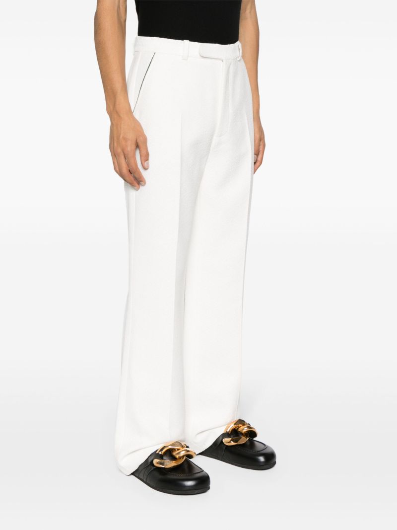 White Wide-leg Tailored Trousers