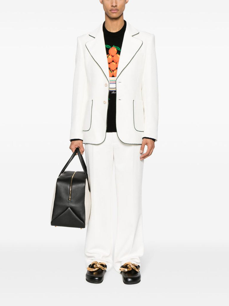 White Wide-leg Tailored Trousers