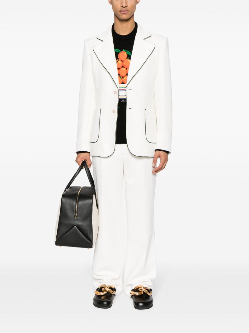 White Wide-leg Tailored Trousers