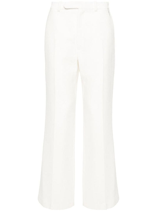 White Wide-leg Tailored Trousers