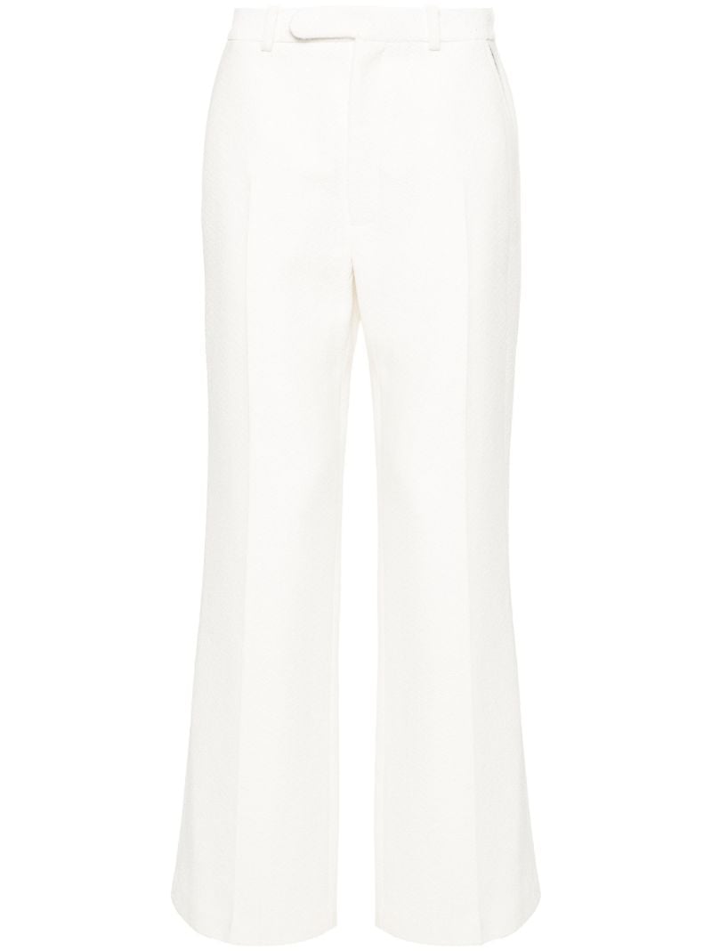 White Wide-leg Tailored Trousers